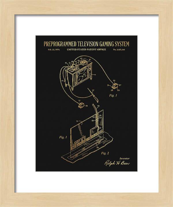 Television Gaming System Magnavox Odyssey Gold Patent Us3921161a
