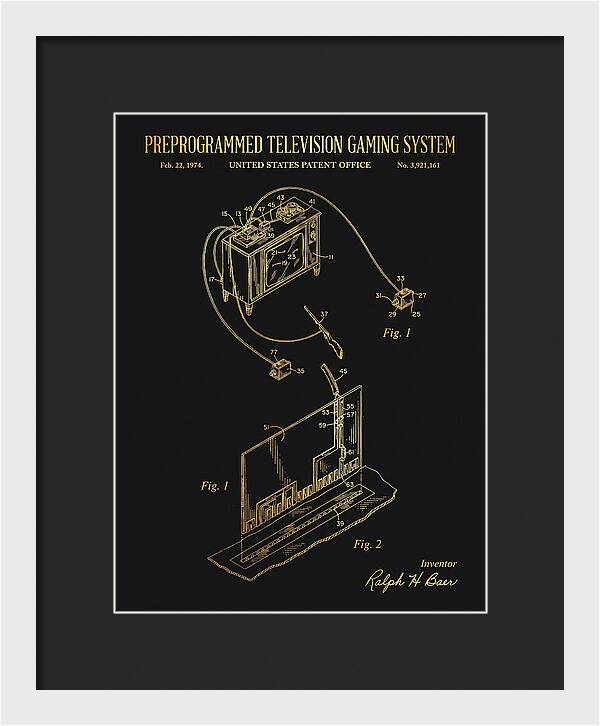 Television Gaming System Magnavox Odyssey Gold Patent Us3921161a