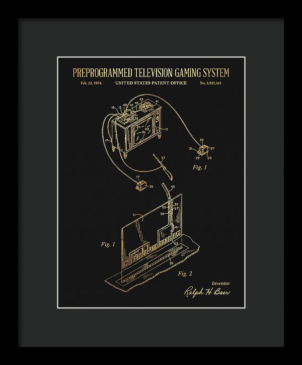 Television Gaming System Magnavox Odyssey Gold Patent Us3921161a