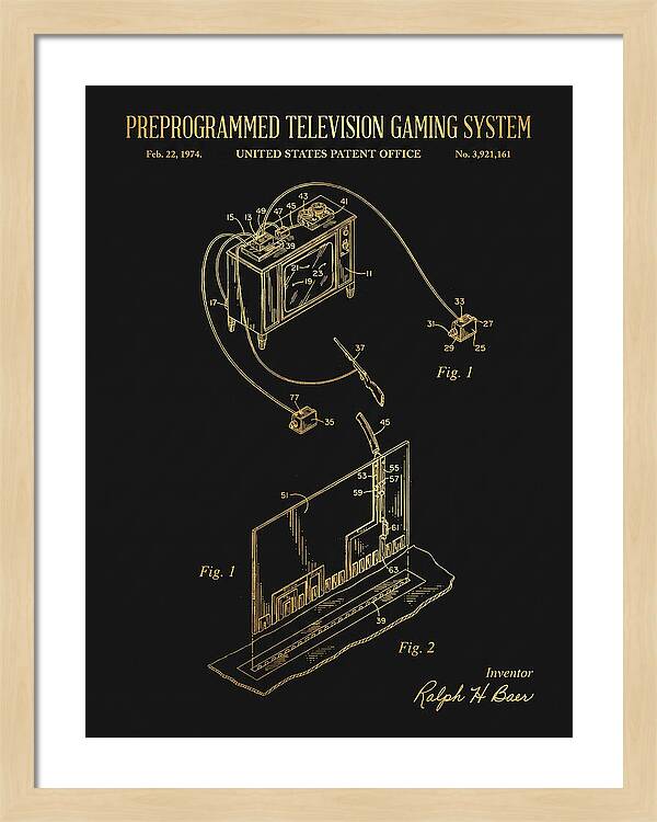 Television Gaming System Magnavox Odyssey Gold Patent Us3921161a