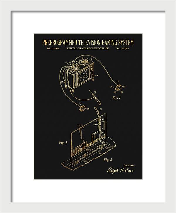 Television Gaming System Magnavox Odyssey Gold Patent Us3921161a