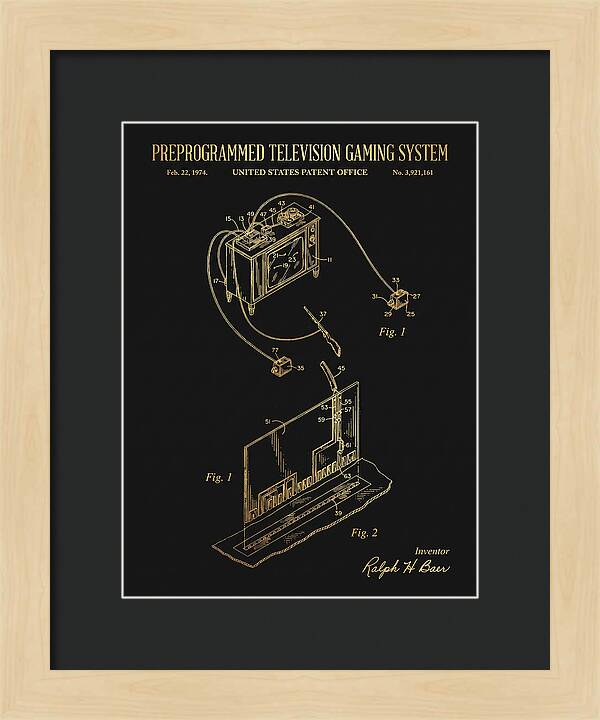 Television Gaming System Magnavox Odyssey Gold Patent Us3921161a