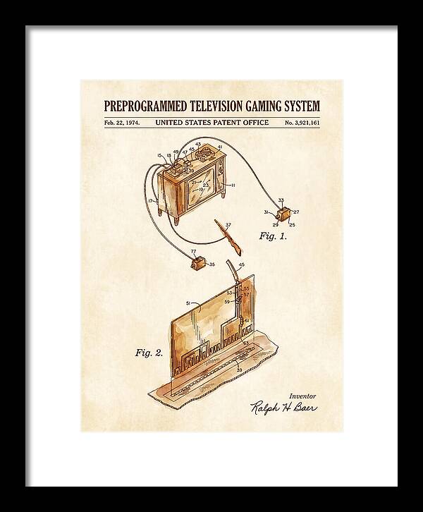 Television Gaming System Magnavox Odyssey Watercolor Patent Us3921161a