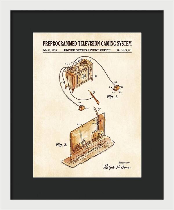 Television Gaming System Magnavox Odyssey Watercolor Patent Us3921161a