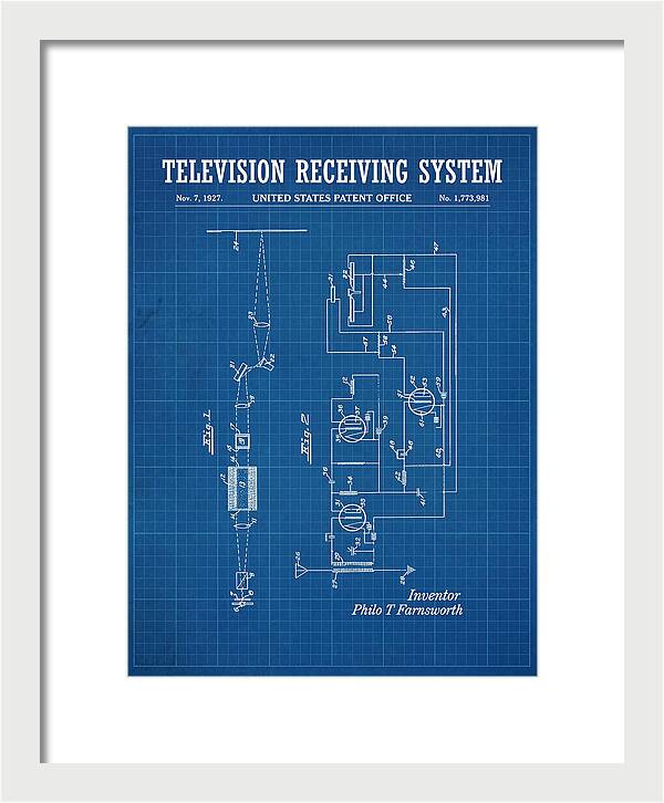 Television Receiving System Blueprint Patent Us1773981a