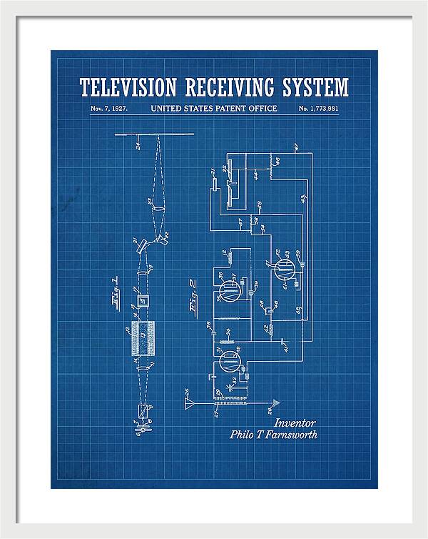 Television Receiving System Blueprint Patent Us1773981a
