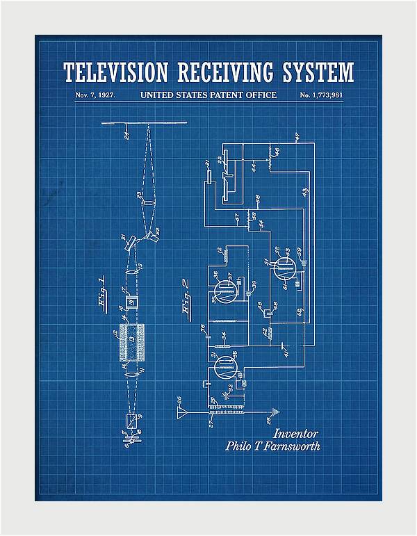 Television Receiving System Blueprint Patent Us1773981a