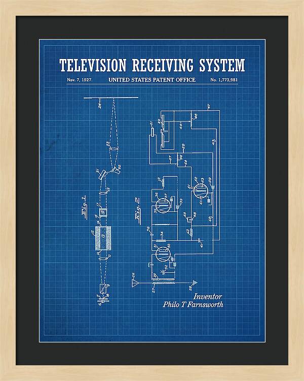 Television Receiving System Blueprint Patent Us1773981a