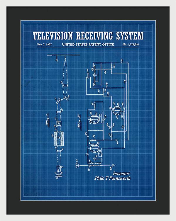 Television Receiving System Blueprint Patent Us1773981a