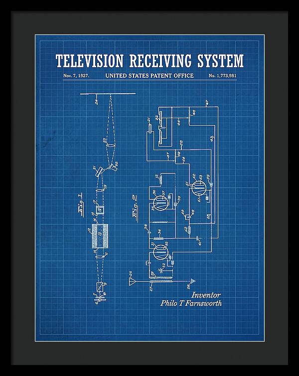 Television Receiving System Blueprint Patent Us1773981a