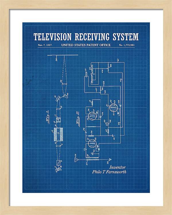 Television Receiving System Blueprint Patent Us1773981a