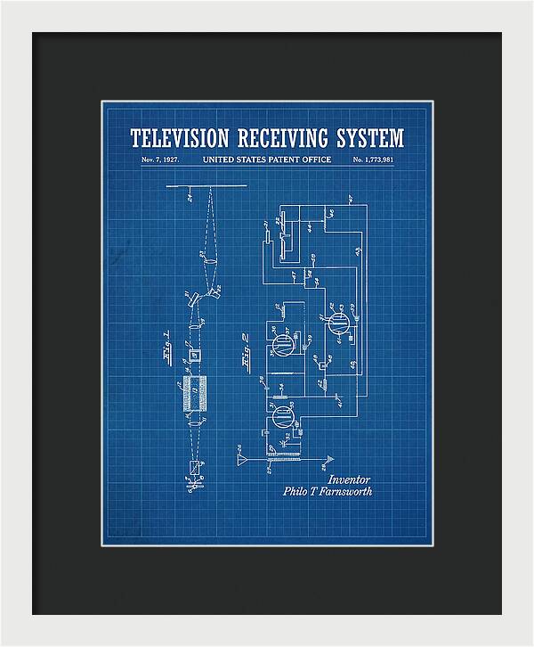 Television Receiving System Blueprint Patent Us1773981a