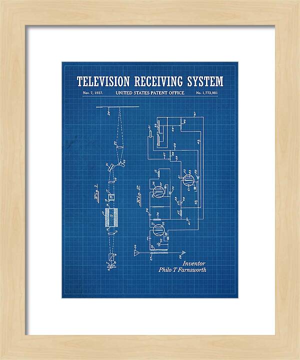 Television Receiving System Blueprint Patent Us1773981a