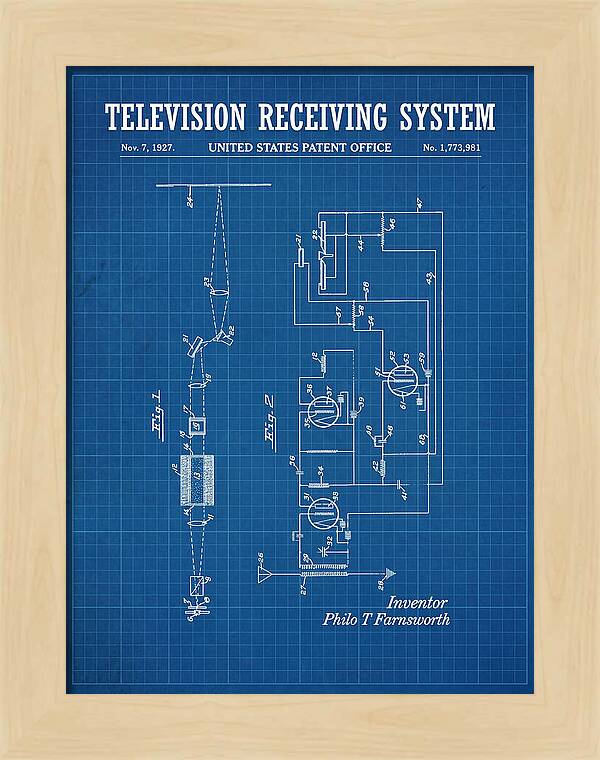 Television Receiving System Blueprint Patent Us1773981a