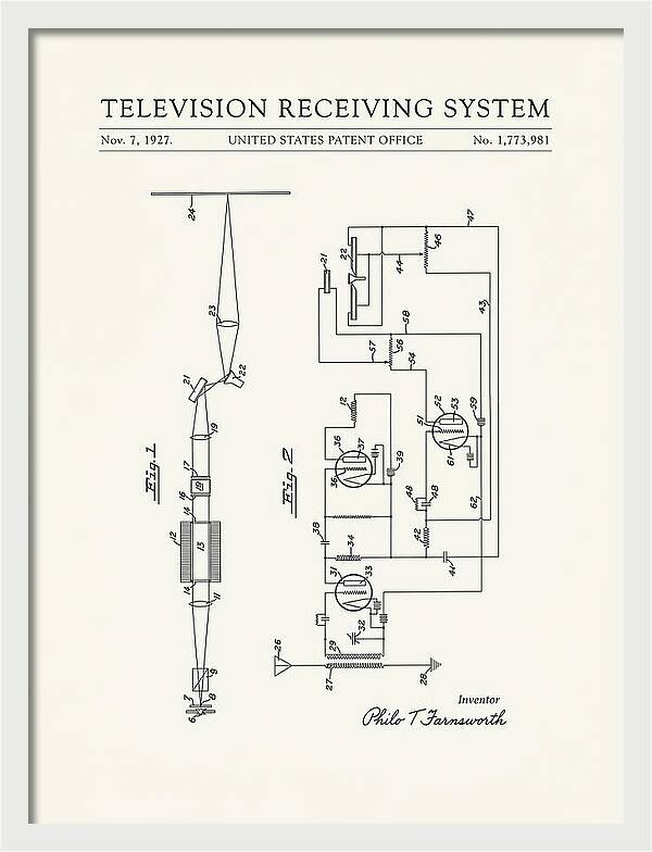 Television Receiving System Minimalist Patent Us1773981a