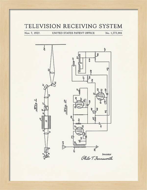 Television Receiving System Minimalist Patent Us1773981a