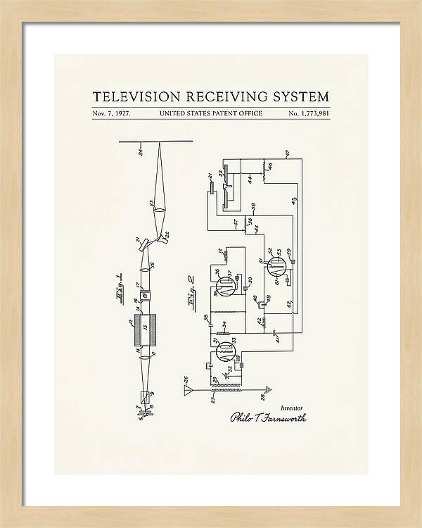 Television Receiving System Minimalist Patent Us1773981a