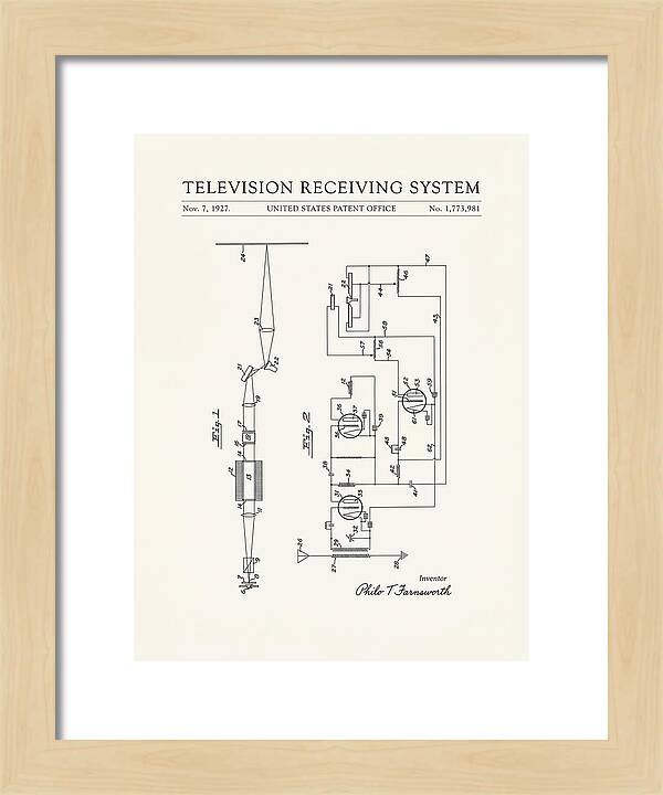 Television Receiving System Minimalist Patent Us1773981a
