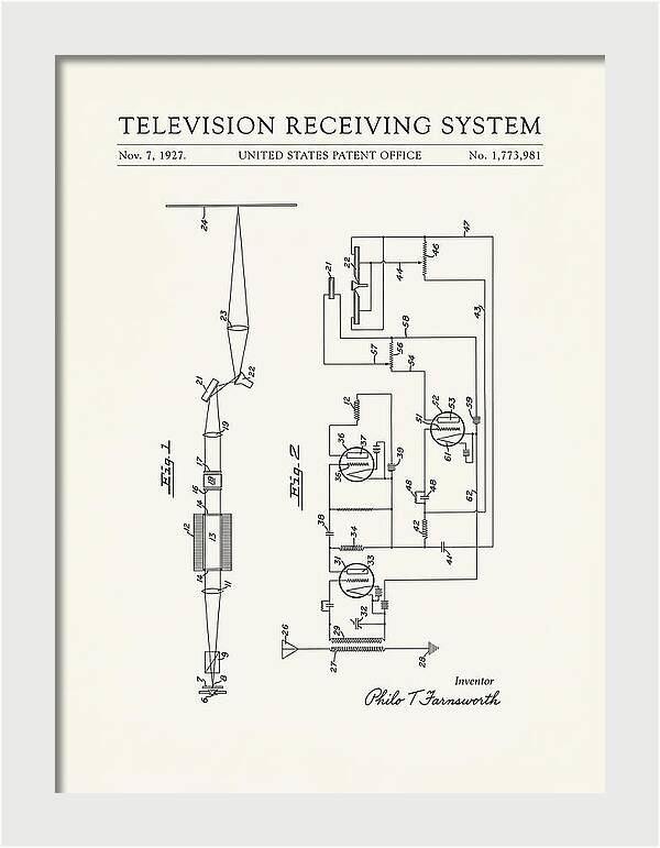 Television Receiving System Minimalist Patent Us1773981a