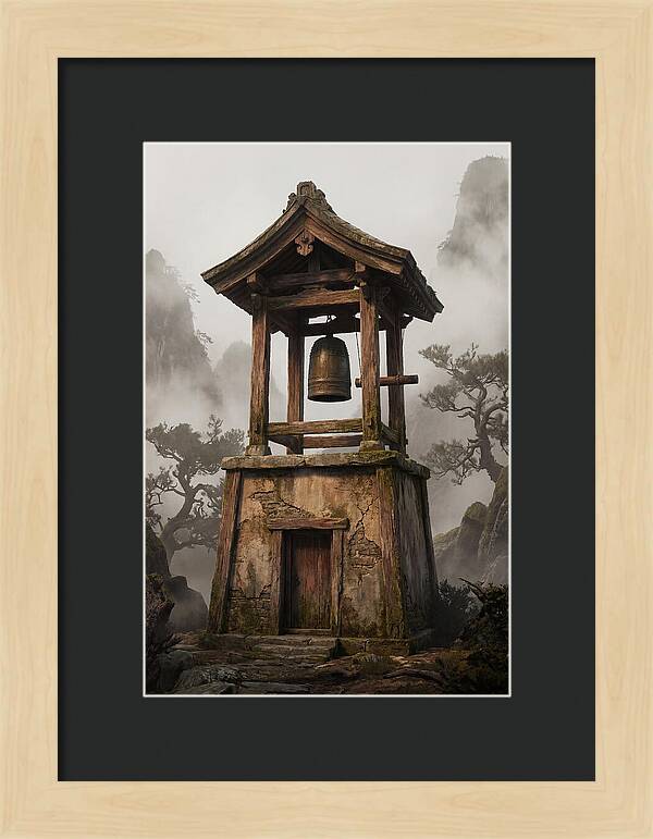 Temple Bell Tower At Misty Mountain