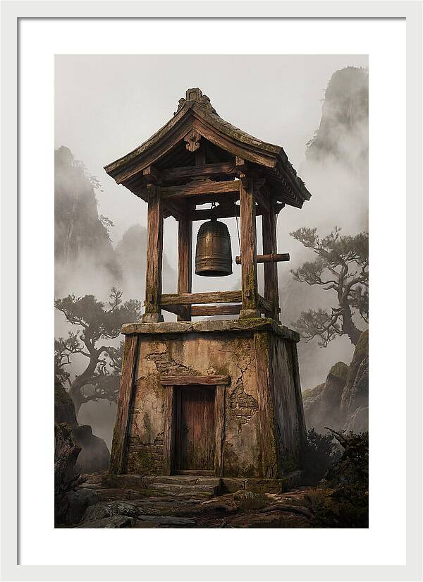Temple Bell Tower At Misty Mountain