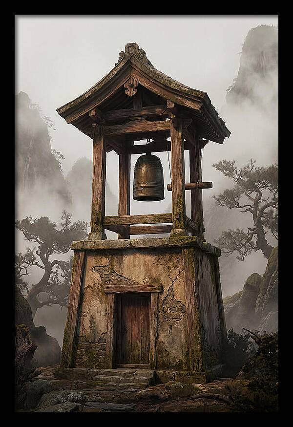 Temple Bell Tower At Misty Mountain