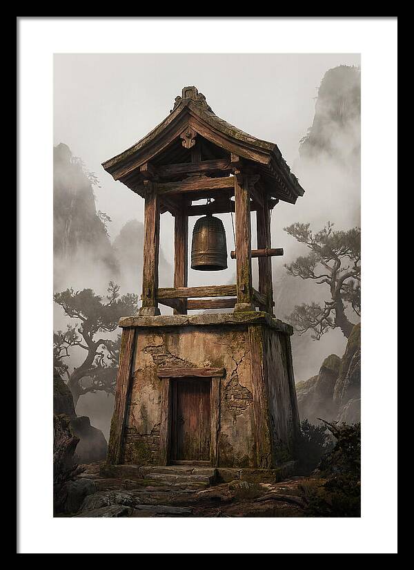 Temple Bell Tower At Misty Mountain
