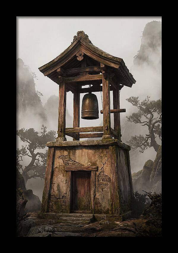 Temple Bell Tower At Misty Mountain