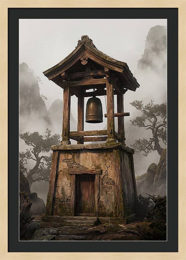 Temple Bell Tower At Misty Mountain