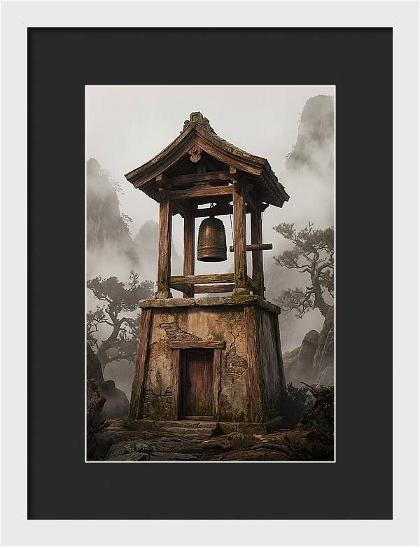 Temple Bell Tower At Misty Mountain