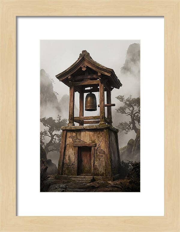 Temple Bell Tower At Misty Mountain