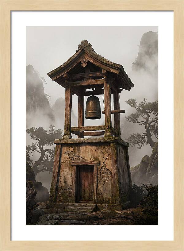 Temple Bell Tower At Misty Mountain