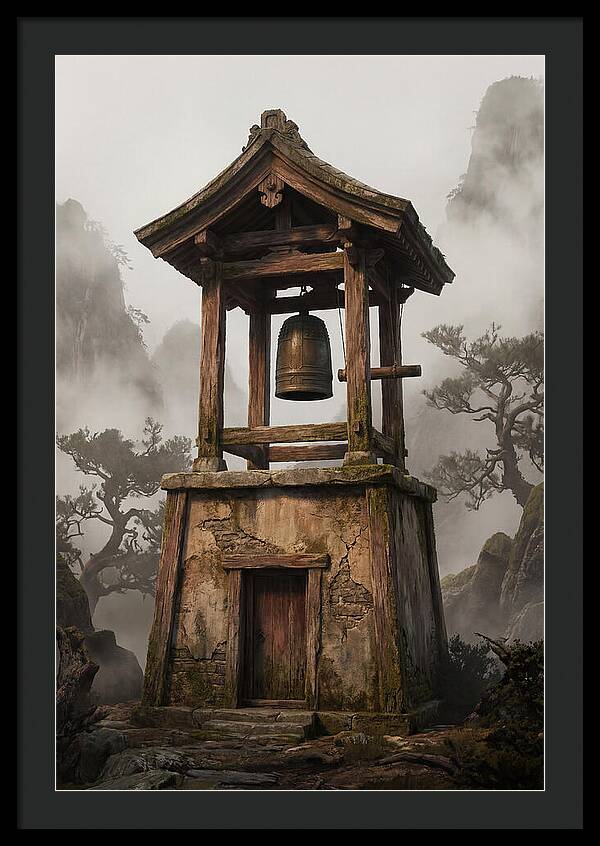 Temple Bell Tower At Misty Mountain
