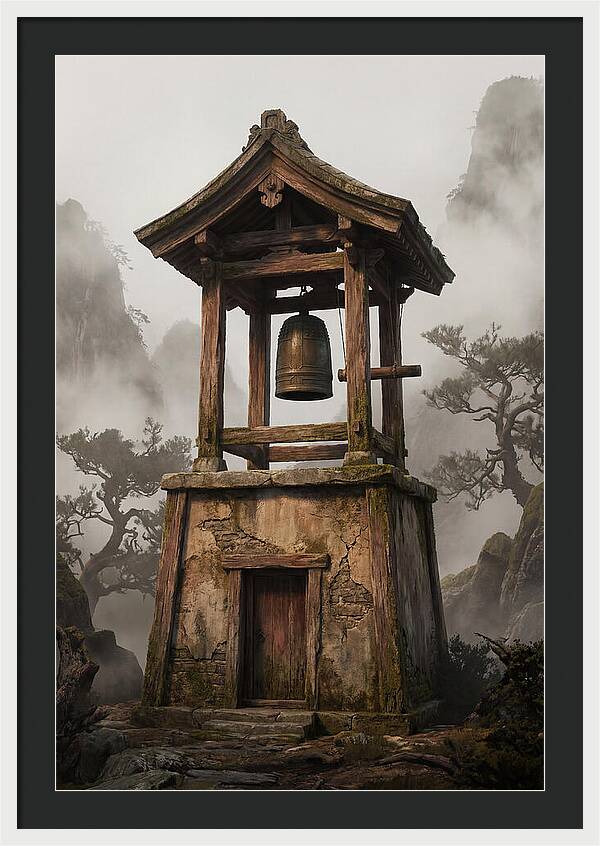 Temple Bell Tower At Misty Mountain