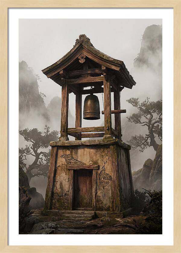 Temple Bell Tower At Misty Mountain