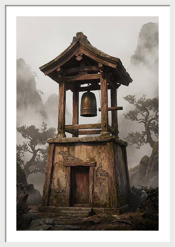 Temple Bell Tower At Misty Mountain