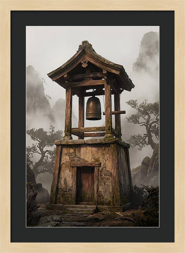 Temple Bell Tower At Misty Mountain