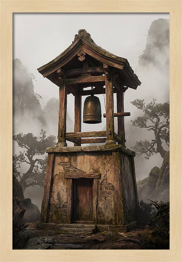 Temple Bell Tower At Misty Mountain