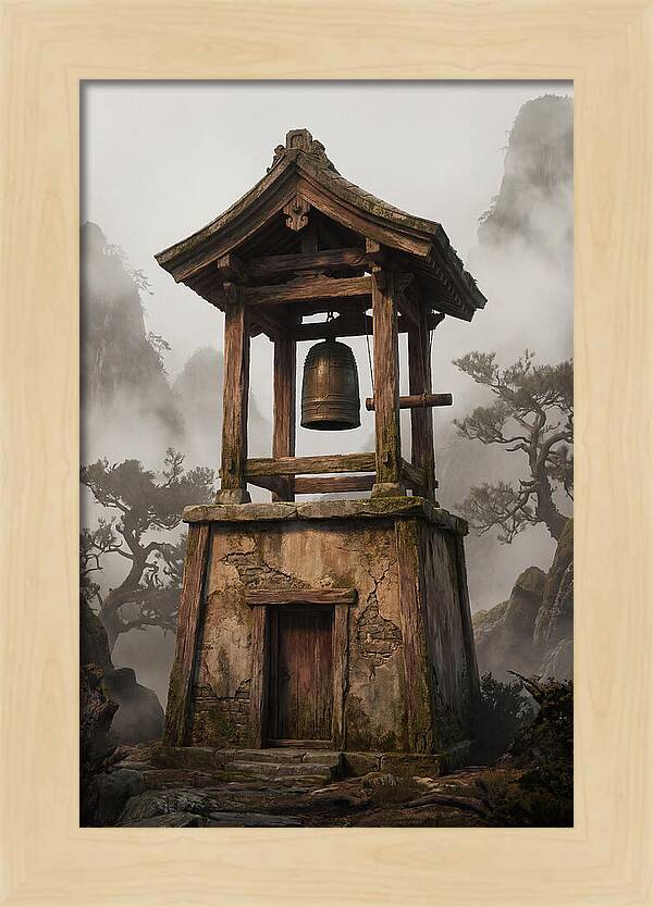Temple Bell Tower At Misty Mountain