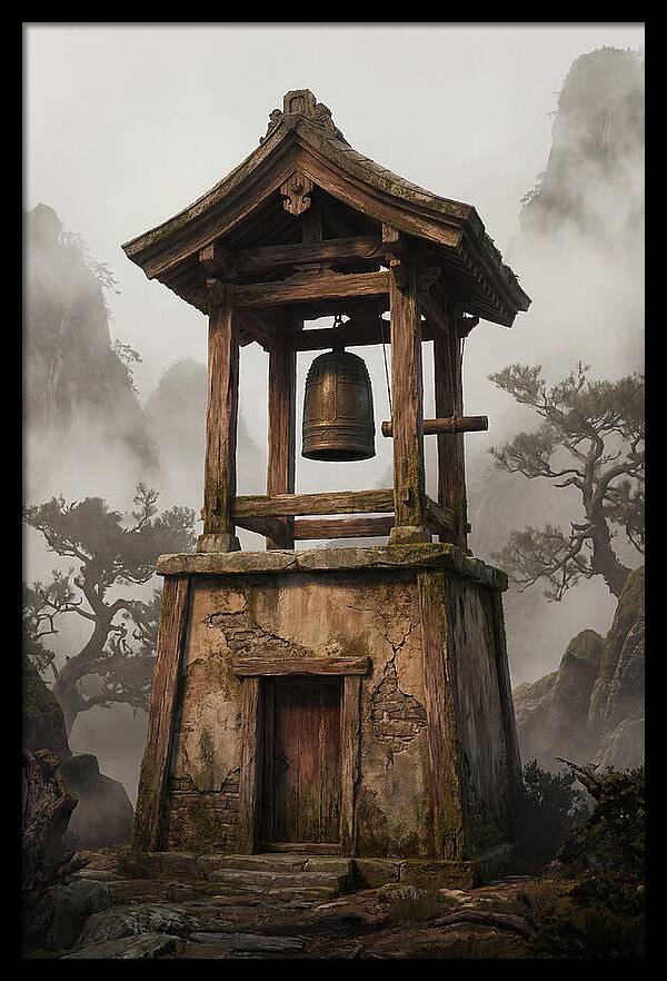 Temple Bell Tower At Misty Mountain