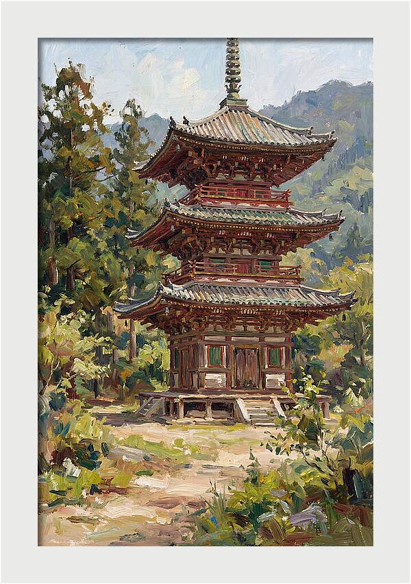 Temple Pagoda Amidst Nature