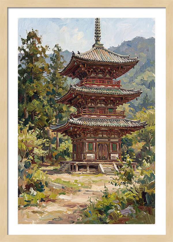 Temple Pagoda Amidst Nature