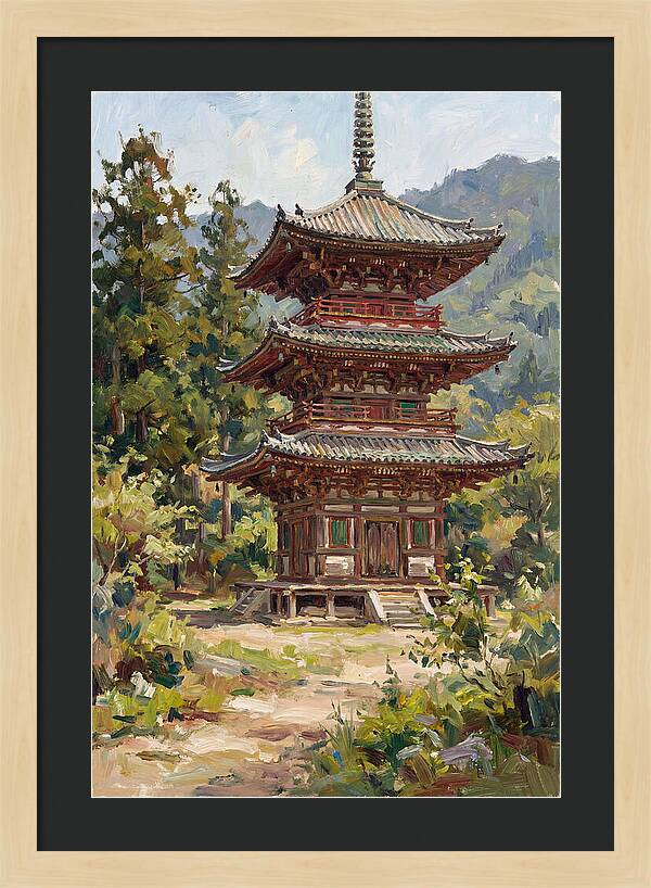 Temple Pagoda Amidst Nature
