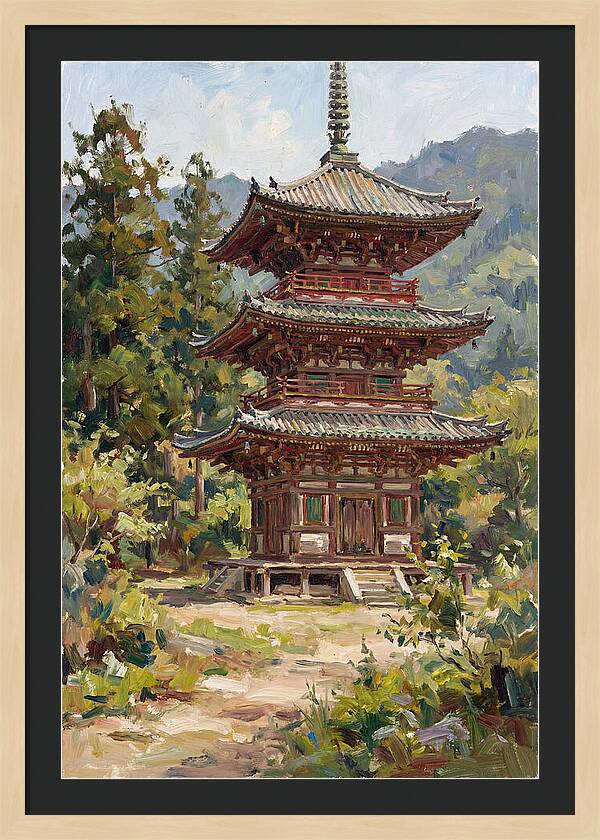 Temple Pagoda Amidst Nature