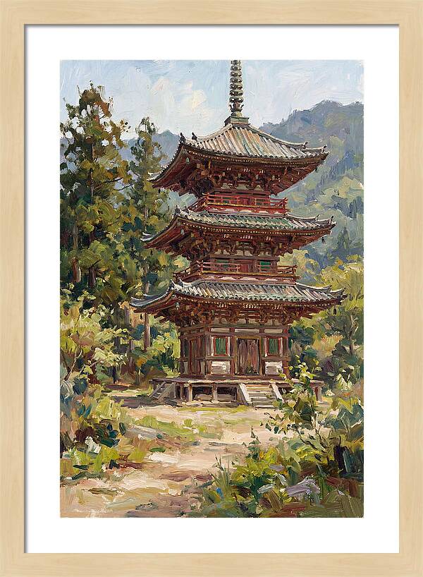 Temple Pagoda Amidst Nature