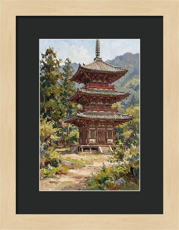 Temple Pagoda Amidst Nature