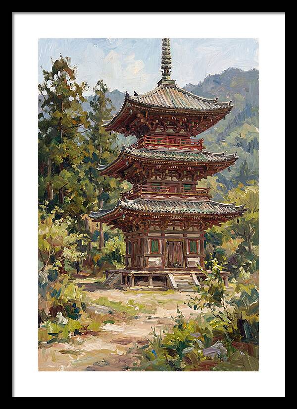 Temple Pagoda Amidst Nature