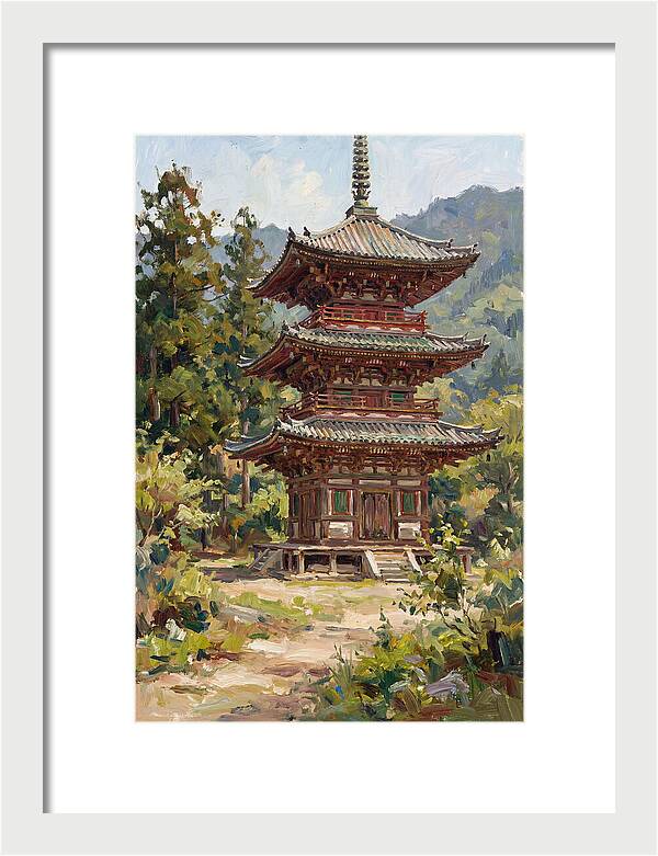 Temple Pagoda Amidst Nature
