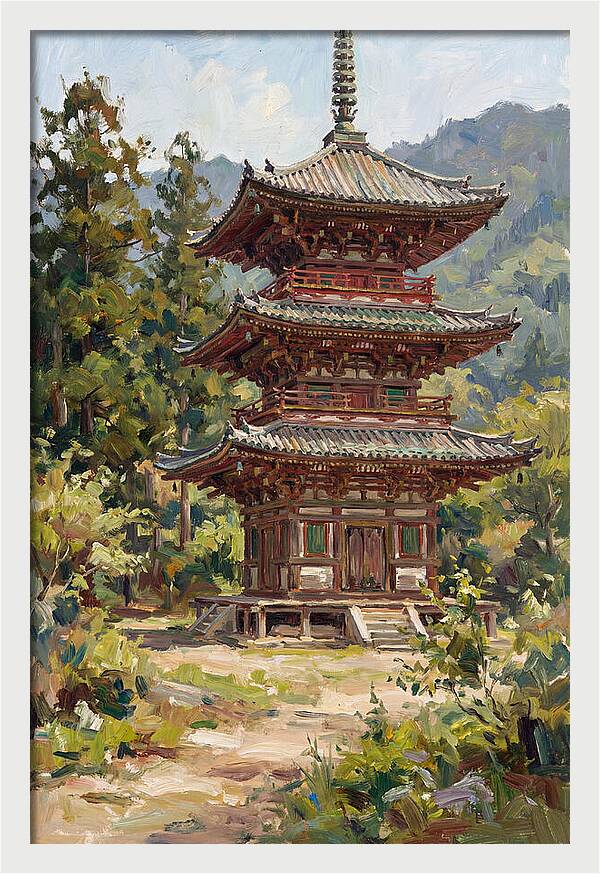 Temple Pagoda Amidst Nature