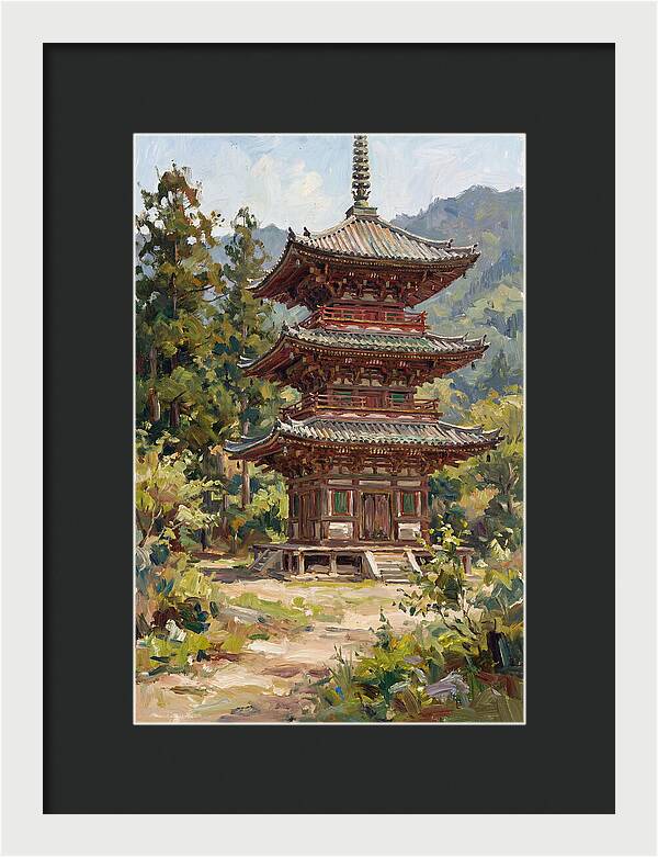 Temple Pagoda Amidst Nature